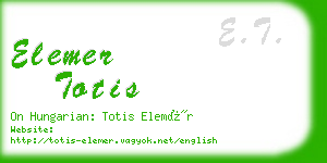 elemer totis business card